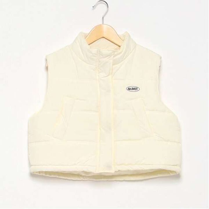 Short Padded Vest,Ivory, medium image number 4