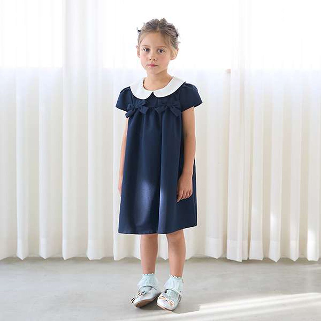 [Occasion-Ready] Round Collar One-Piece Dress with Ribbon,Mint, large image number 22