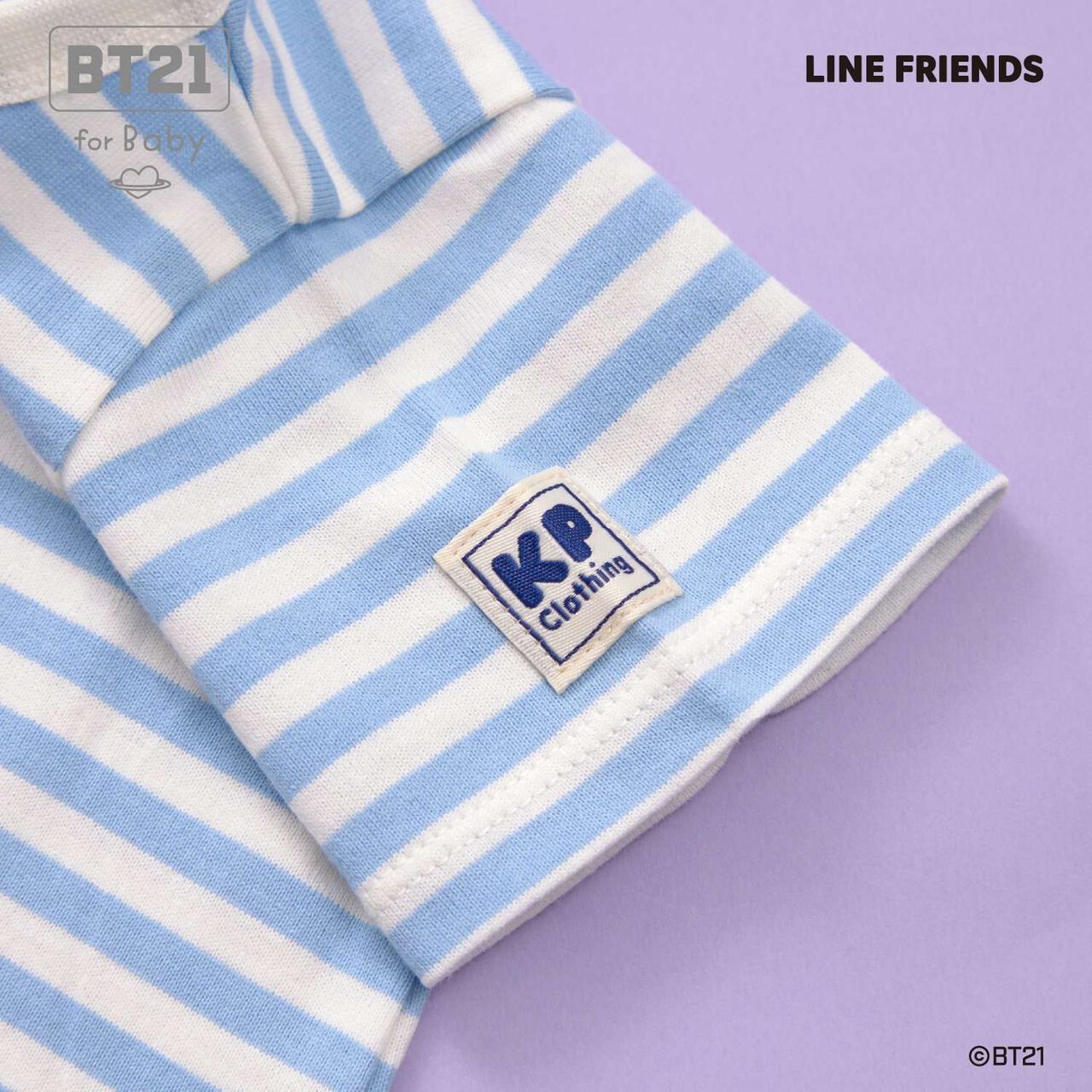 [BT21] Appliqu&eacute; Stripe Pattern Short Overall,Mint, large image number 19