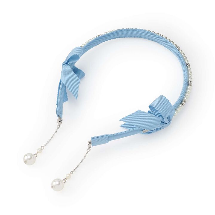 Charm-Embellished Pearl Headband,Blue, medium image number 0