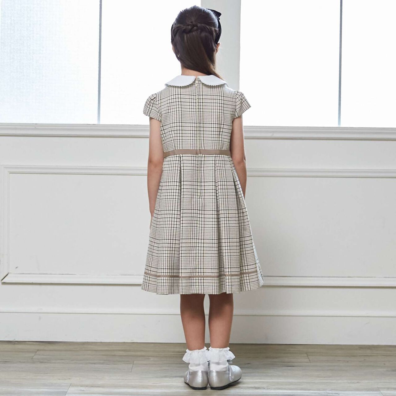 [Formal] Checkered OP + Scallop Trim JK Set,Beige, large image number 5