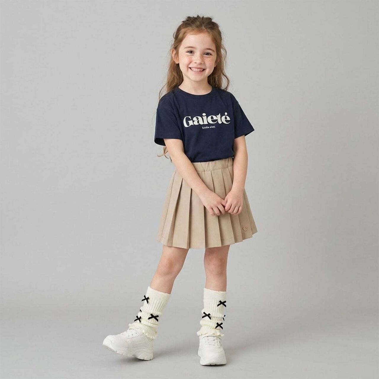[100% Cotton] Heavy Rotation A-Line T-Shirt 2-Piece Set for Girls Kids,Dark red, large image number 17