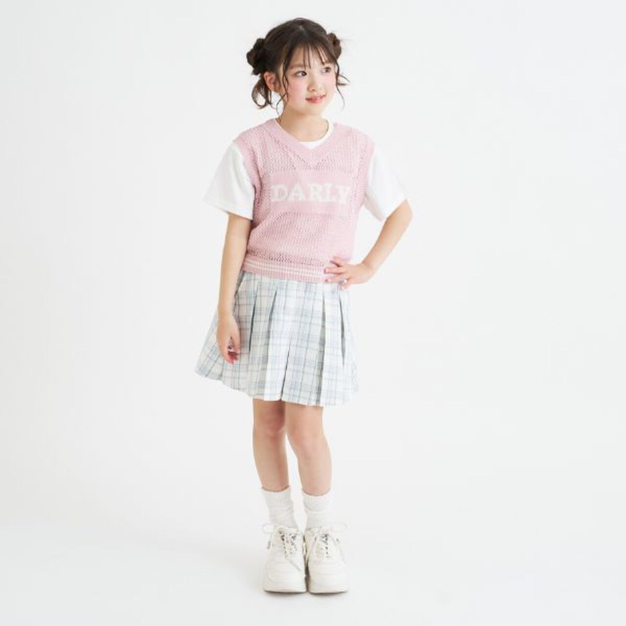 Washable Mesh Knit Vest + Short Sleeve T-Shirt,Sax blue, large image number 24