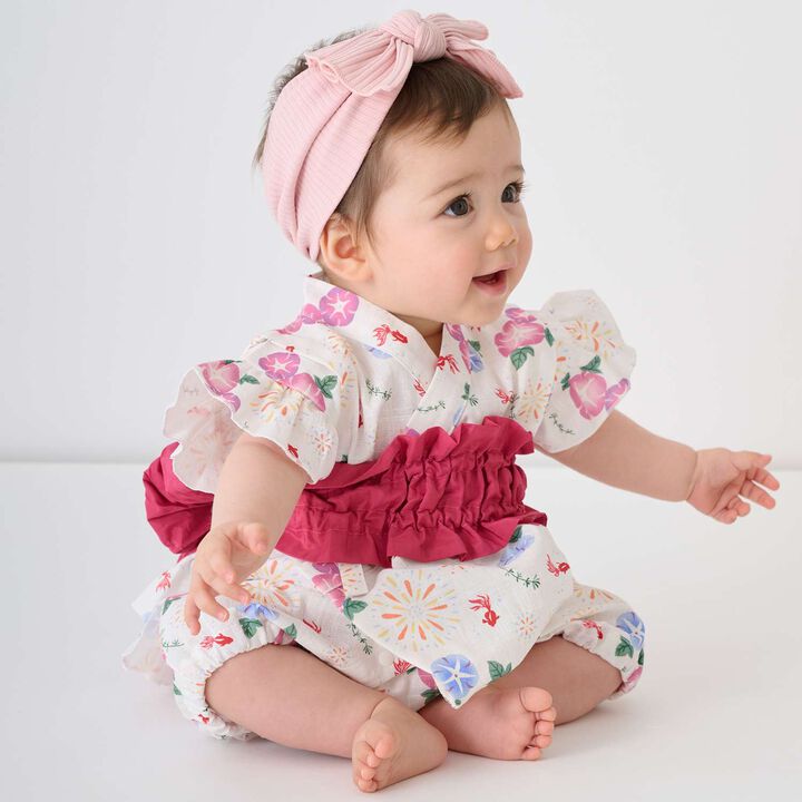 [Web Exclusive] GIRLS All-Over Pattern Jinbei,Navy, medium image number 4