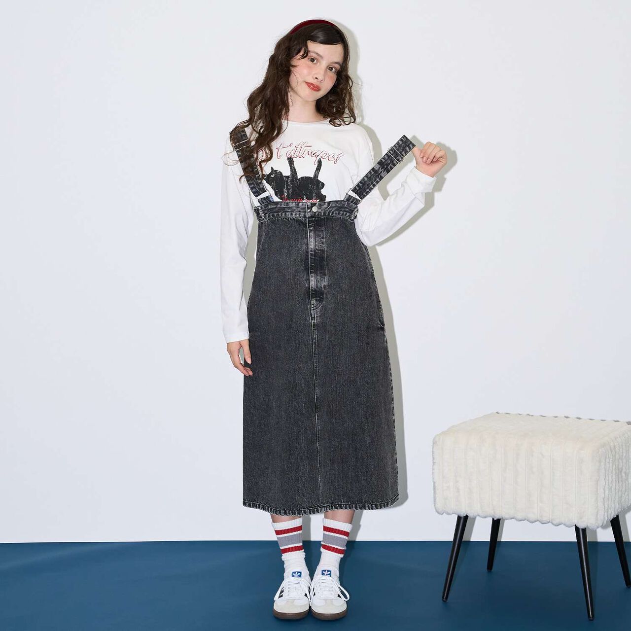 [AMI] High-Waist Jumper Skirt,Black, large image number 0
