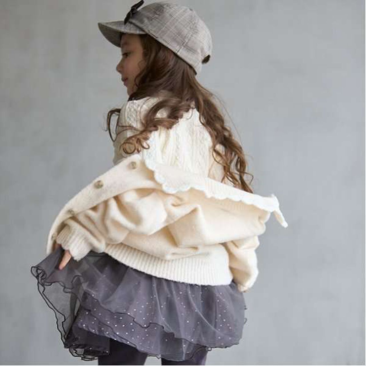 [Link] Collar Knit Cardigan (Kids Size),Ivory, large image number 12