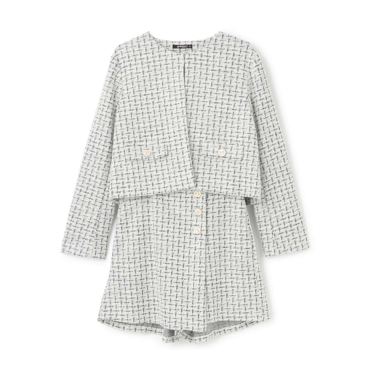 [Graduation Attire] Lame Tweed Outfit Set,Black, large image number 4