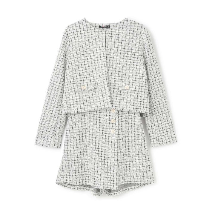 [Graduation Attire] Lame Tweed Outfit Set,Black, medium image number 4