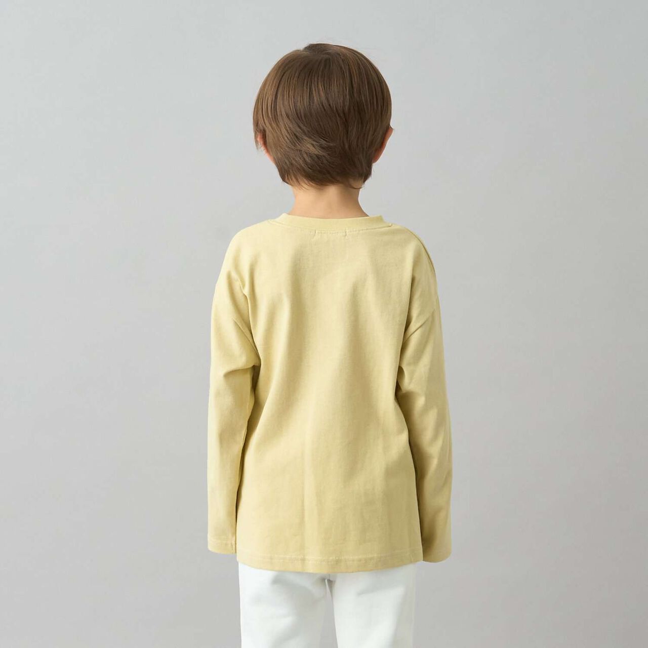 [Daily Standard Wear] Oversized Simple Design Long-Sleeve T-Shirt with Accent,Ivory, large image number 25