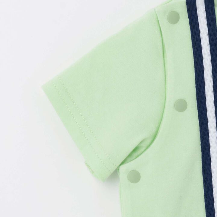 Animal Motif Short-Sleeve Coverall,Emerald green, medium image number 3