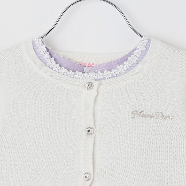 Floral Embroidery Dress & Knit Cardigan Set,Lavender, medium image number 8