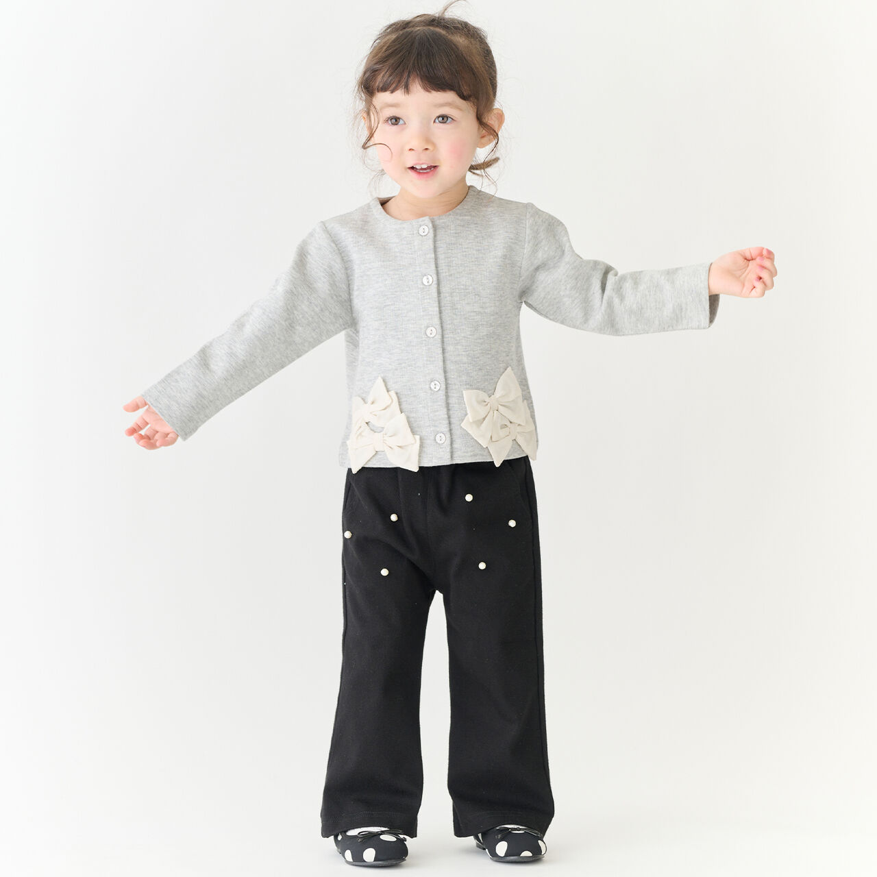 Link Ribbon Cardigan,Light beige, large image number 4