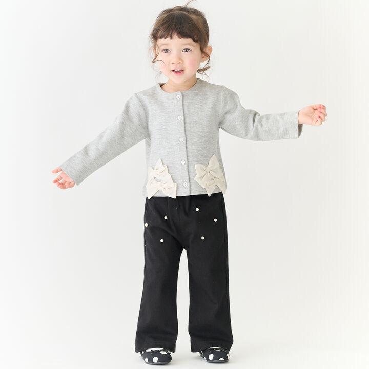 Link Ribbon Cardigan,Light beige, medium image number 4