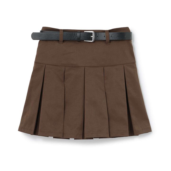 [Easy Care] Pleated Skirt with Belt,Black, medium image number 15