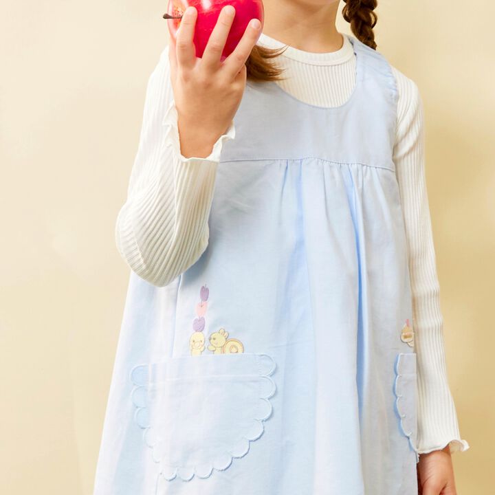 All-Over Pattern Lawn &times; Chambray Reversible Jumper Skirt,Blue, medium image number 30