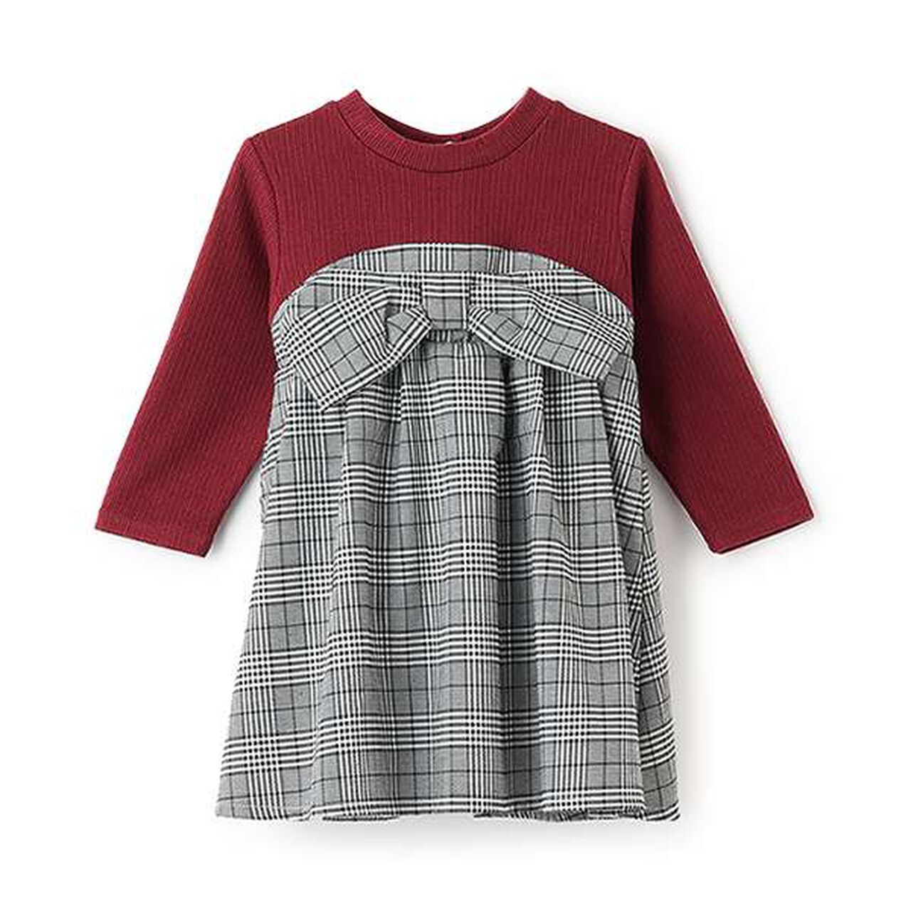 [Link] Check Ribbon Dress (Kids),Black, large image number 7