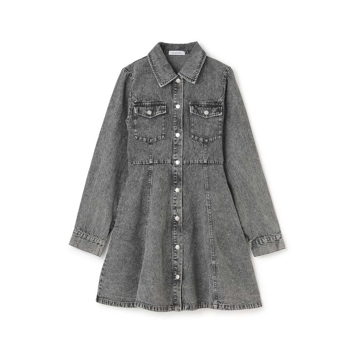 Denim Shirt Dress,Black, medium image number 5
