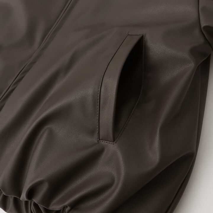 [Parent-Child Matching] Faux Leather Padded Blouson,Brown, medium image number 11