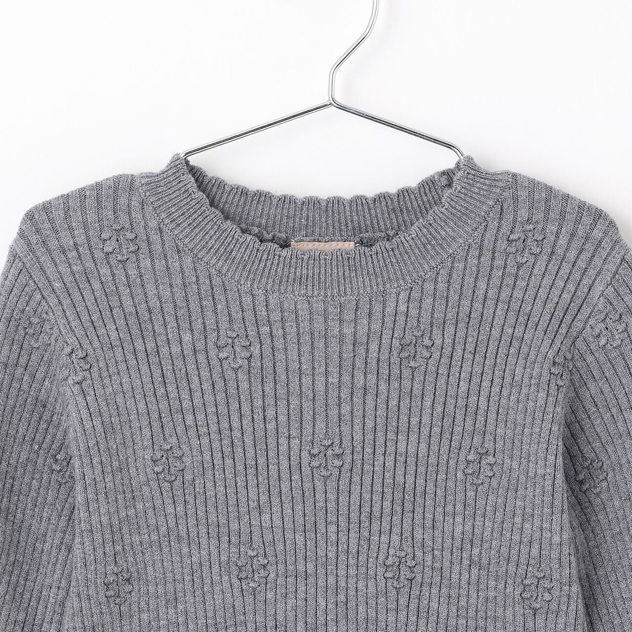 Fluffy and Soft Knit Peplum Tulle Tunic,Ivory, large image number 2