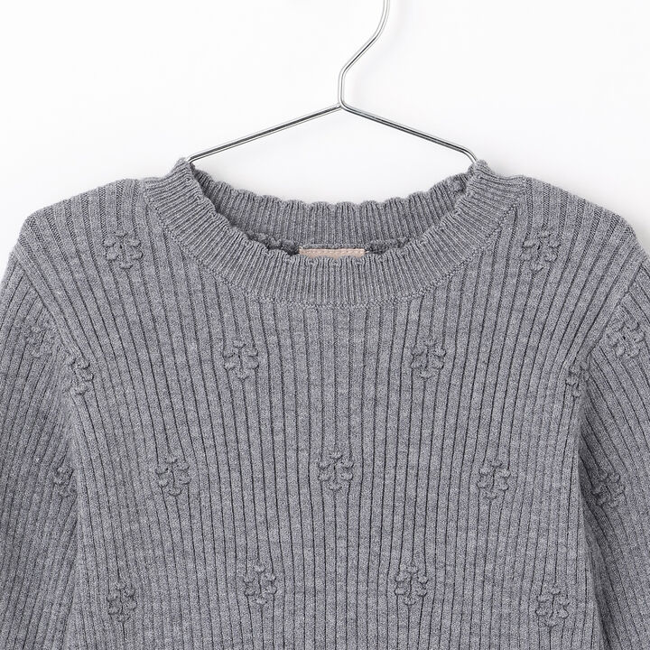 Fluffy and Soft Knit Peplum Tulle Tunic,Ivory, medium image number 2