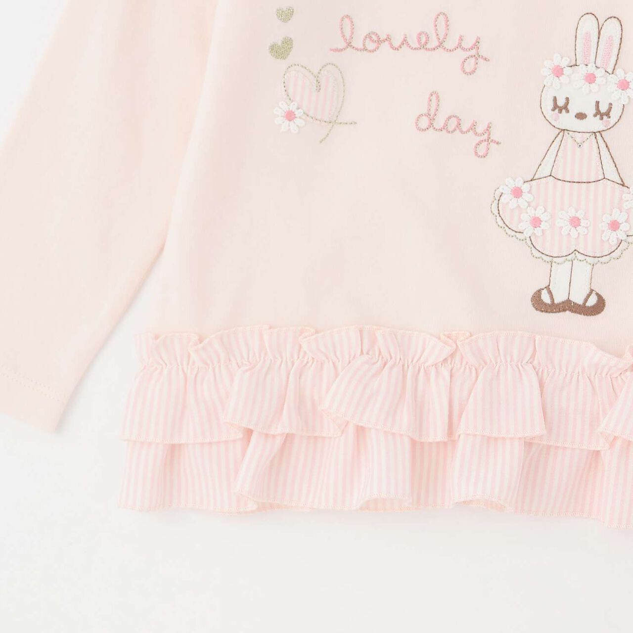 Mimi-chan Layered Frill Long-Sleeve Tunic,Pink, large image number 4