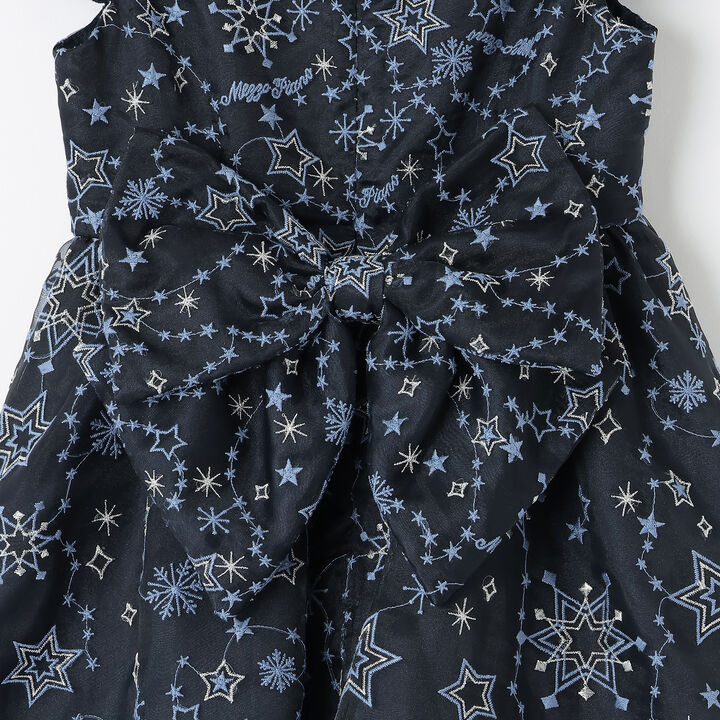 Sparkling Star Embroidery Dress,Navy, medium image number 7