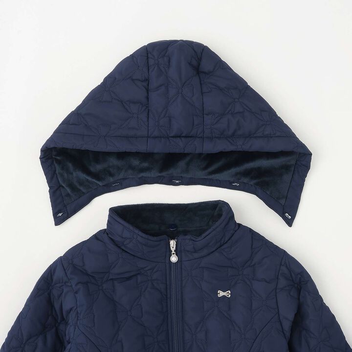 Ribbon Quilted Bomber Jacket,Light blue, medium image number 7