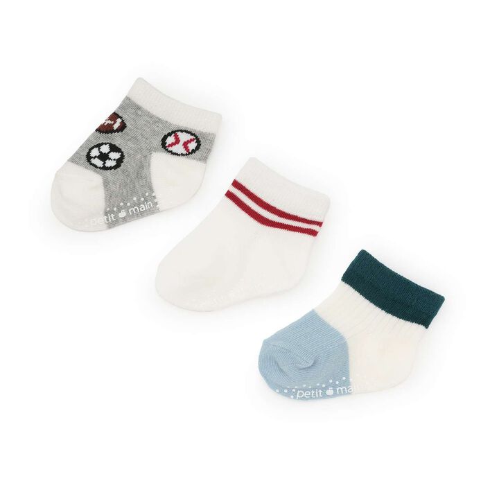 Baby 3-Piece Socks,Light gray, medium image number 0