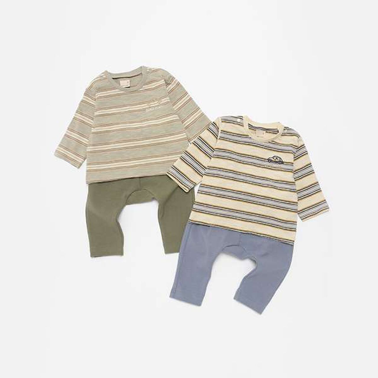 Random Stripe Pattern Outfit Set,Light green, large image number 3