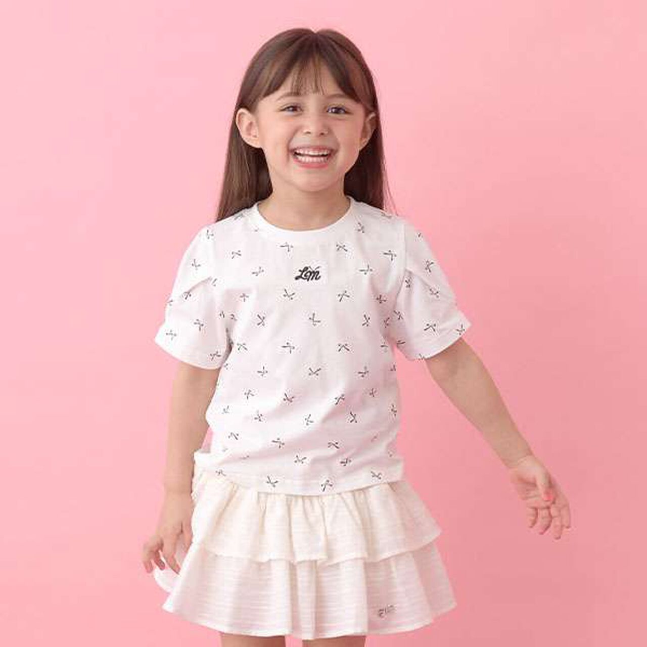 [Soft Cotton] Assorted All-Over Pattern T-Shirt with Tuck Sleeves,Charcoal gray, large image number 25