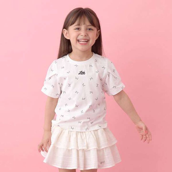 [Soft Cotton] Assorted All-Over Pattern T-Shirt with Tuck Sleeves,Charcoal gray, medium image number 25