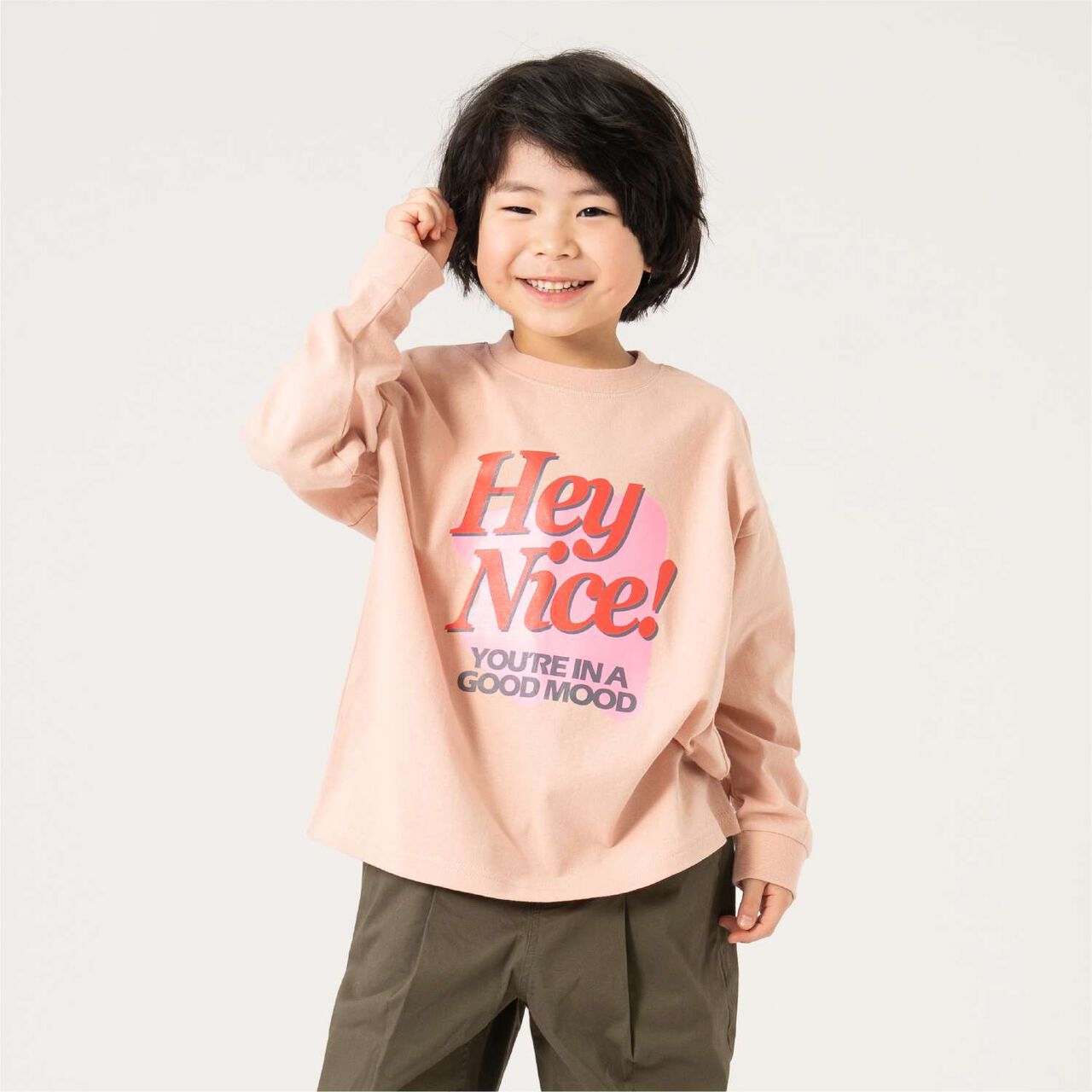 [Parent-Child Matching] [100% Cotton] [365D] Street Logo Long Sleeve T-Shirt,Pink, large image number 0