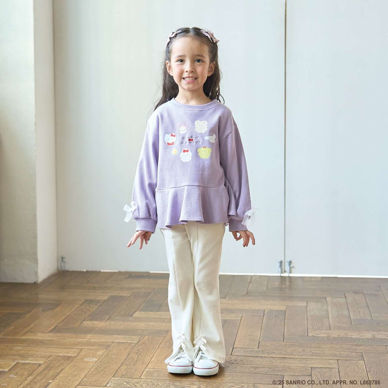[Studio Hanul x Sanrio Characters] Peplum Silhouette Print Sweatshirt,Lavender, large image number 14