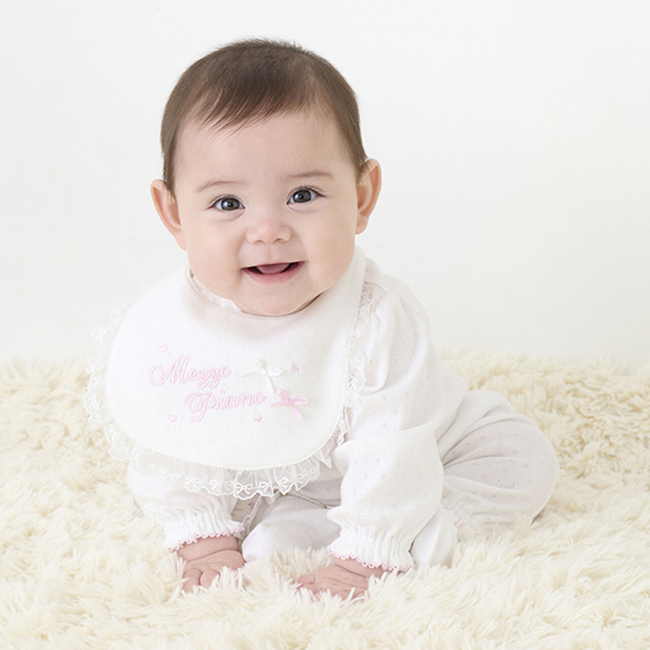 Logo Lace Bib,Light pink, large image number 12