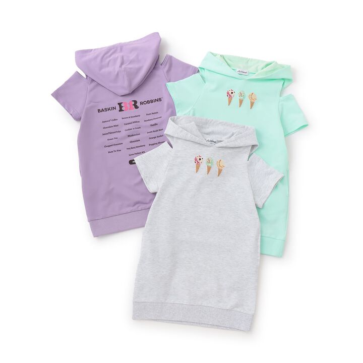 [31 Ice Cream] Cold-Shoulder Short-Sleeve Hoodie Dress,Lavender, medium image number 18