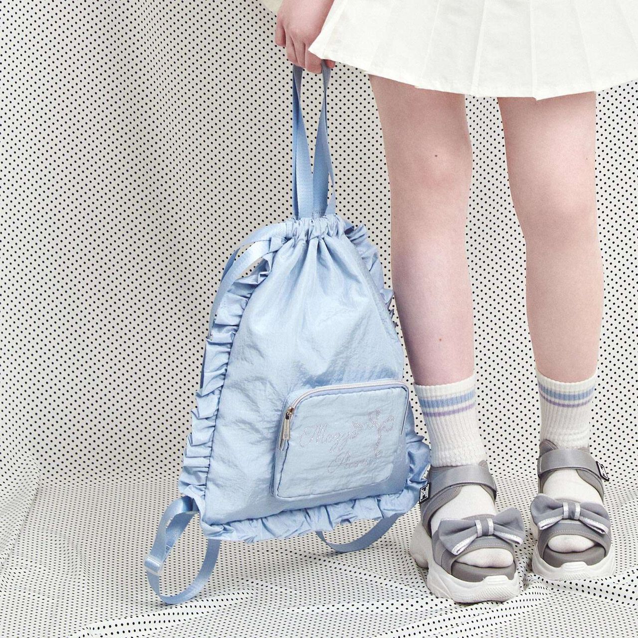 [A4 Size, Water-Repellent] Sparkling Logo Knapsack,Black, large image number 1