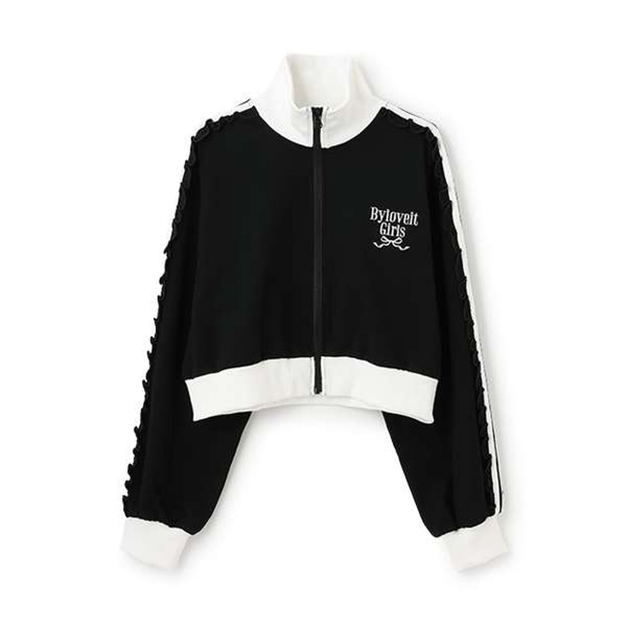 Athletic Zip-Up Track Jacket,Black, large image number 3