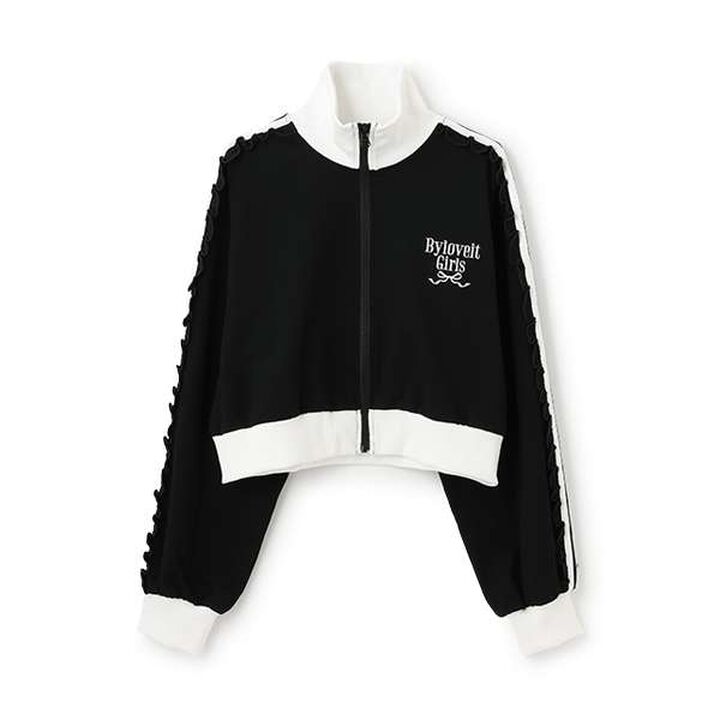 Athletic Zip-Up Track Jacket,Black, medium image number 3