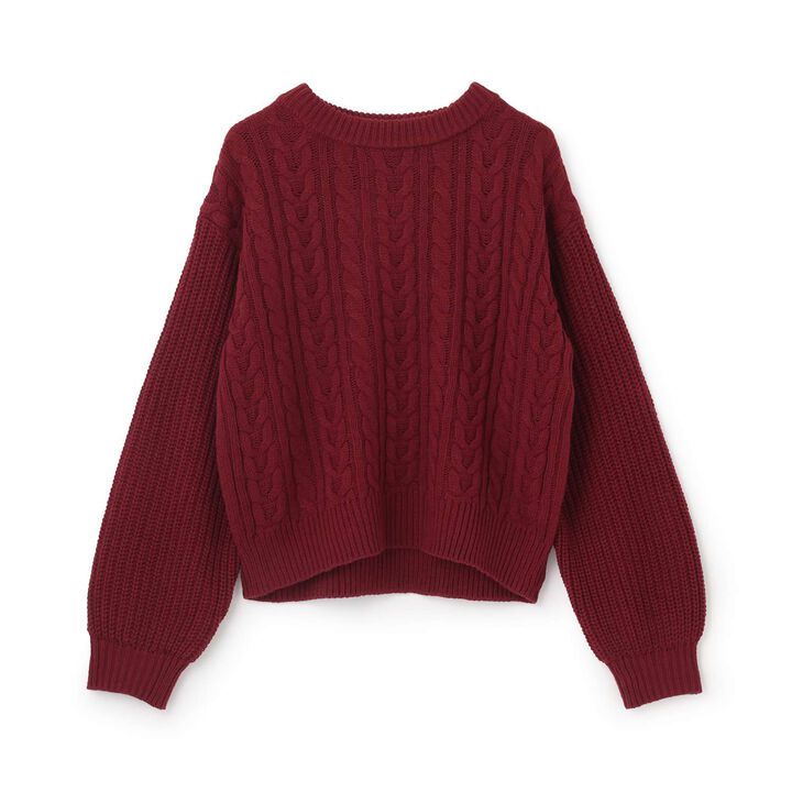 [GOOD PRICE] Cable Knit Pullover,Ivory, medium image number 7