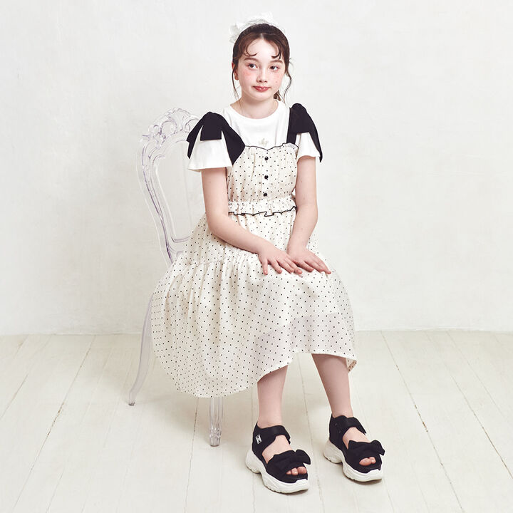 Shoulder Ribbon Jumper Skirt & [Cool Touch] Inner Wear Set,, medium