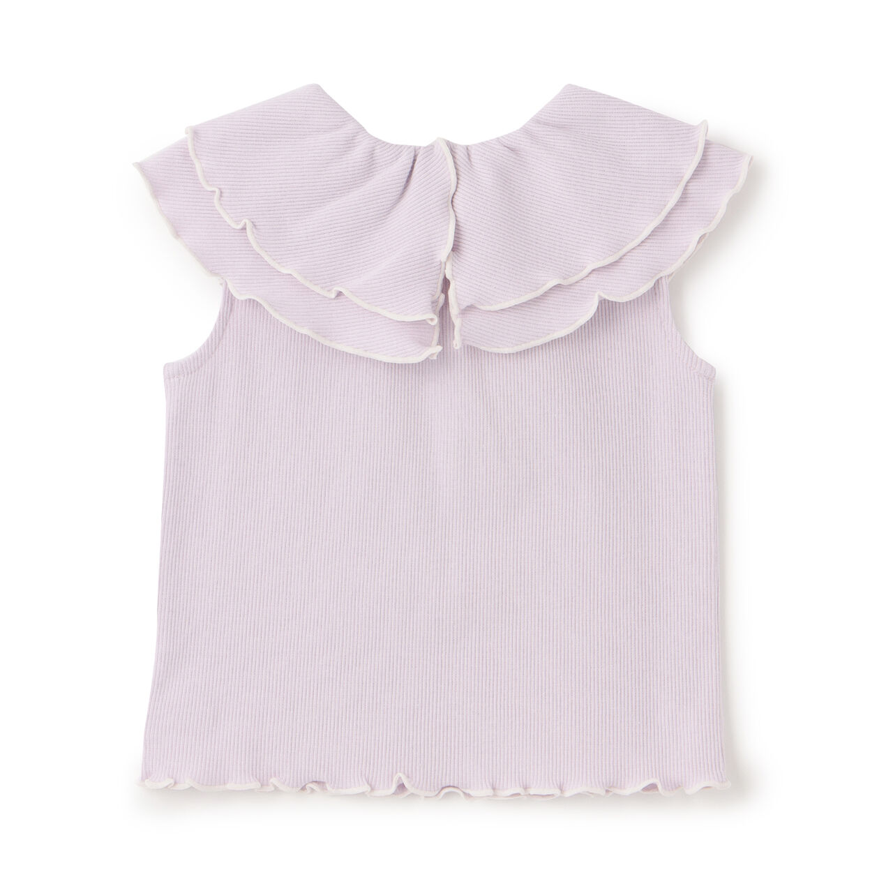 [Cool Touch/Link] Ruffle Collar T-Shirt,Coral red, large image number 1