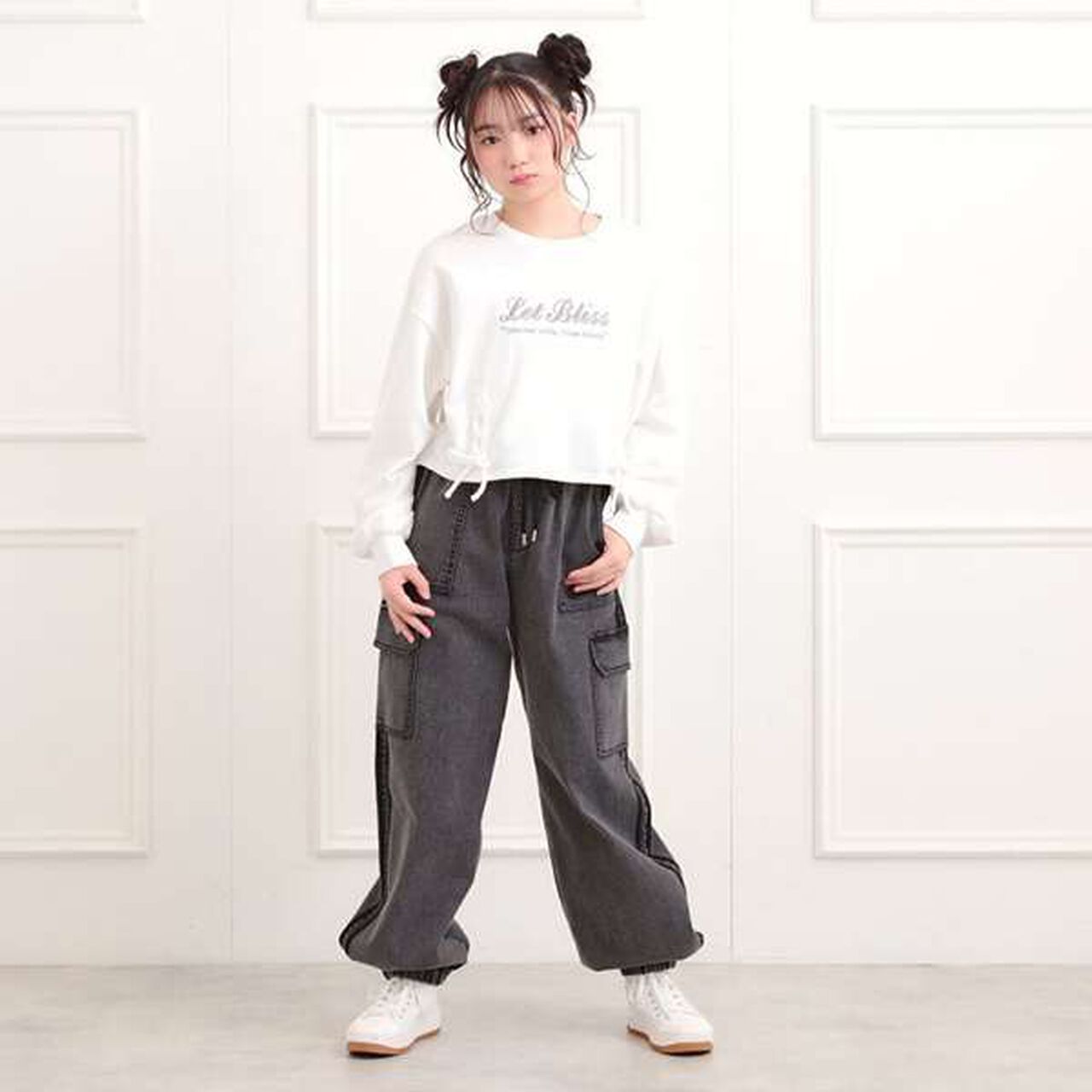 Line Denim Cargo Pants,Light blue, large image number 9