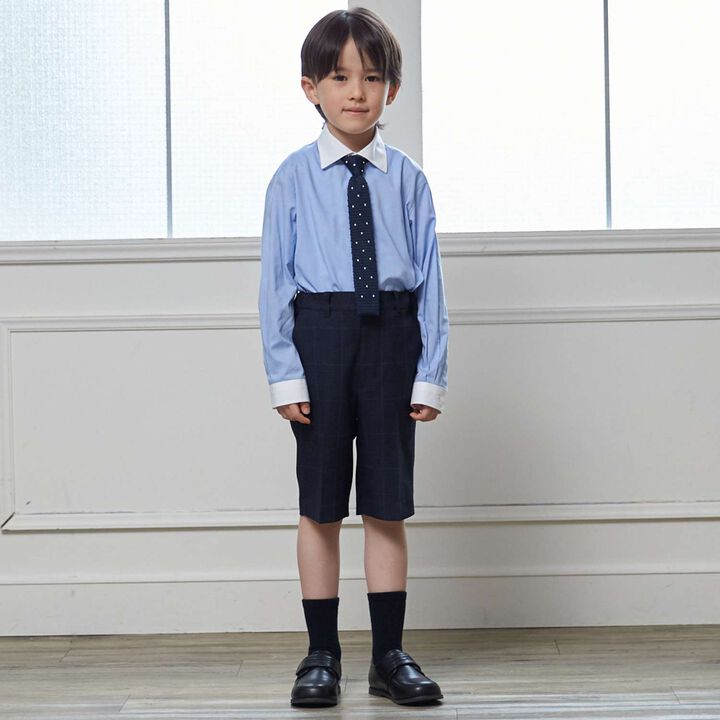 [Formal] Checkered Jacket & Half Pants Set,Light khaki, medium image number 4