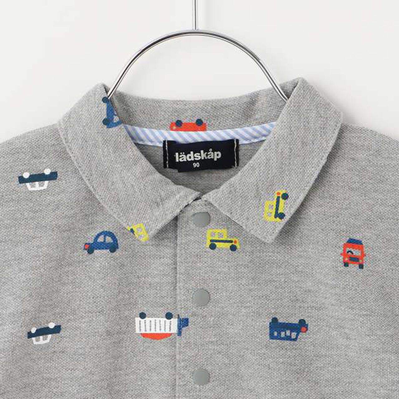 Car Pattern Short-Sleeve Polo Shirt,Off white, large image number 2