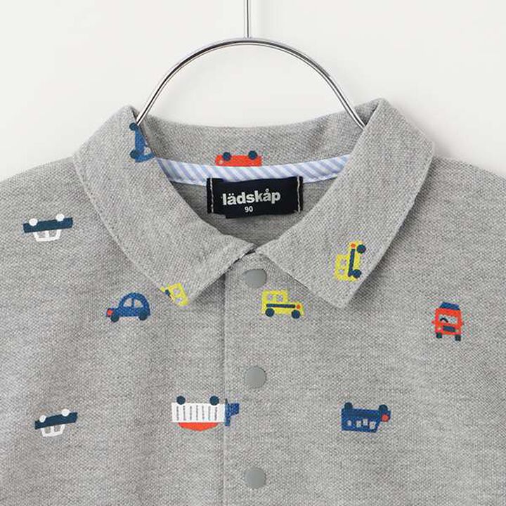 Car Pattern Short-Sleeve Polo Shirt,Off white, medium image number 2