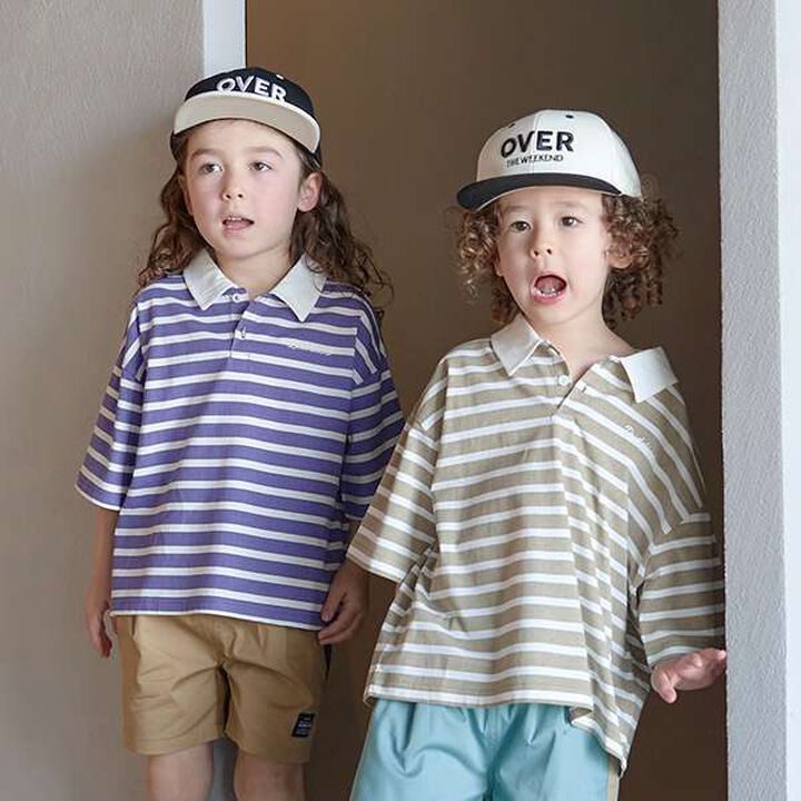 Non-Deforming Soft Cotton Oversized Stripe Print Rugby Shirt,Purple, medium image number 11