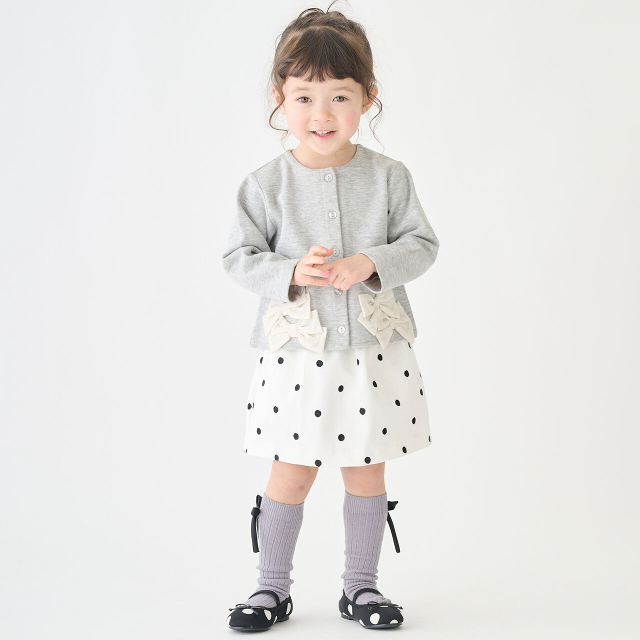 Link Ribbon Cardigan,Light beige, large image number 5