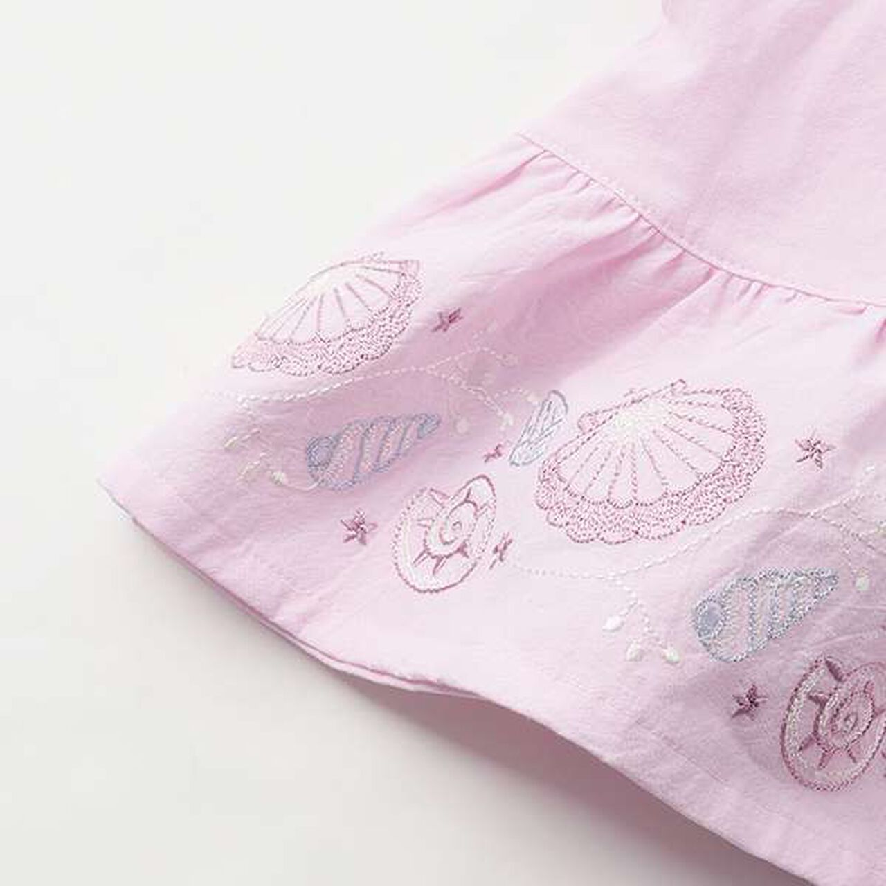 Shell Hem Embroidered Tunic,Pink, large image number 6