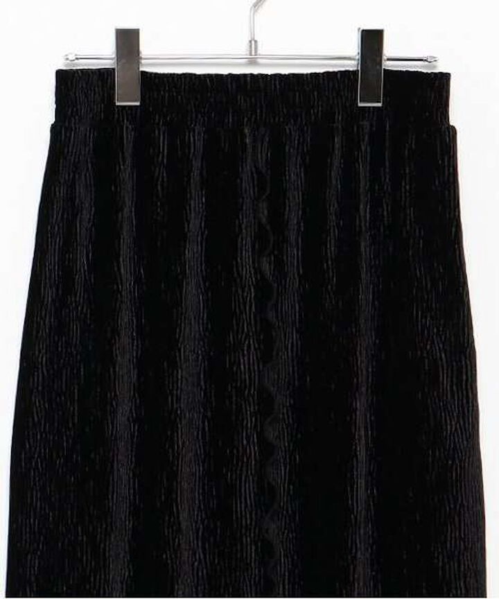 Velour Pleated Skirt,Blue gray, medium image number 5