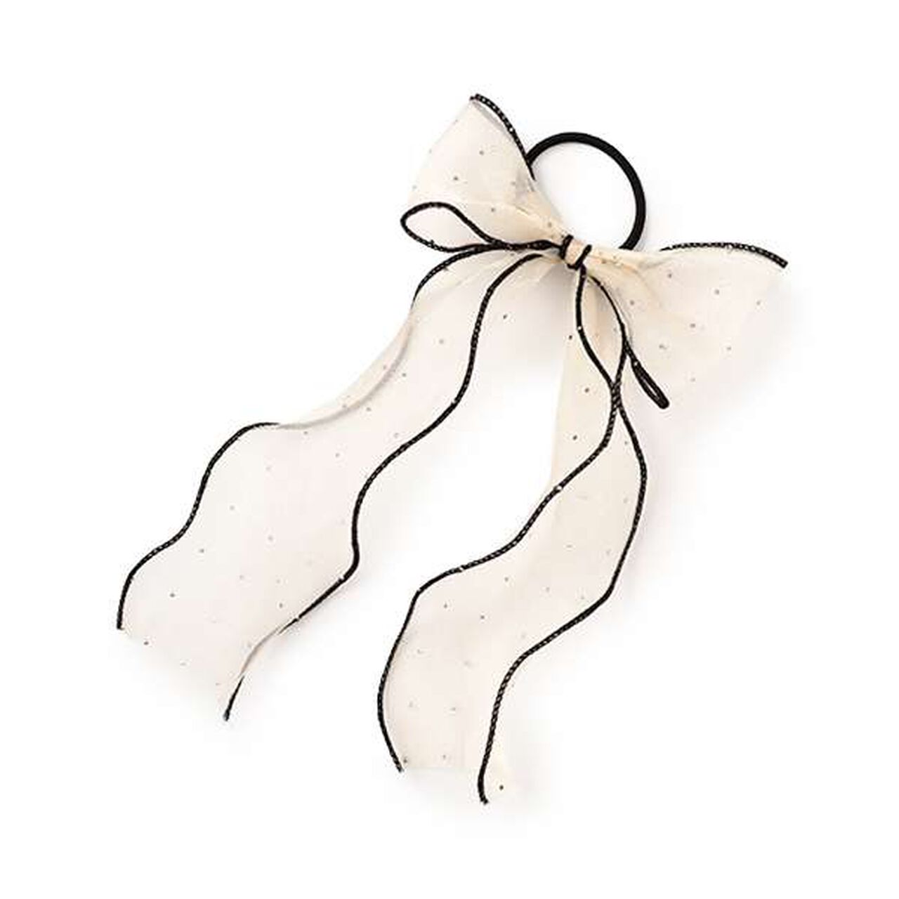 Sparkling Ribbon Hair Tie,Black, large image number 4